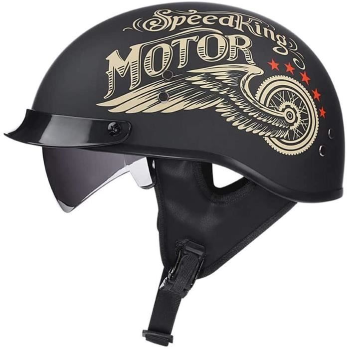 Casque Bol Moto Open Face Classic Sun Casque Moto Jet Vintage,- ECE Homologué en pour Scooter Casque Bol Moto Open Face Classic Sun Casque Moto Jet Vintage,- ECE Homologué en pour Scooter
