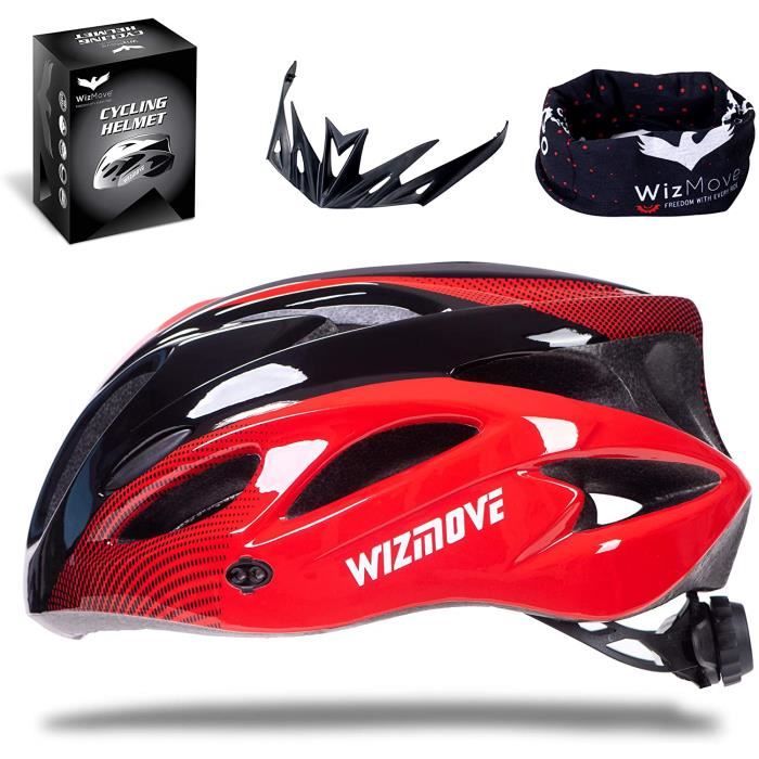 Casque Vélo Homme Femme Ultraléger Réglable Avec Doublure Amovible - Casque VTT Classique Noir