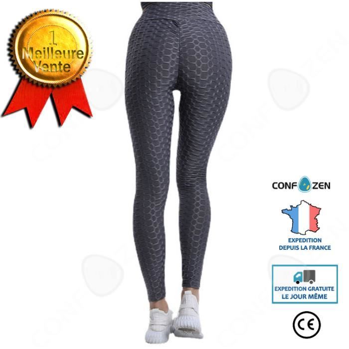 Legging Anti-Cellulite Femme Taille Haute Push Up – Legging Compression 3D Sans Couture Opaque Yoga Fitness Sport