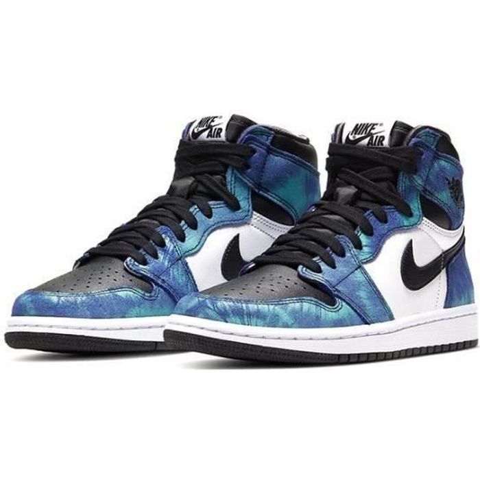 Basket NIKE AIR Jordan 1 High Chaussure de Sport AJ 1 Jodrans One Pas Cher  pour Homme Femme Blue - Cdiscount Chaussures