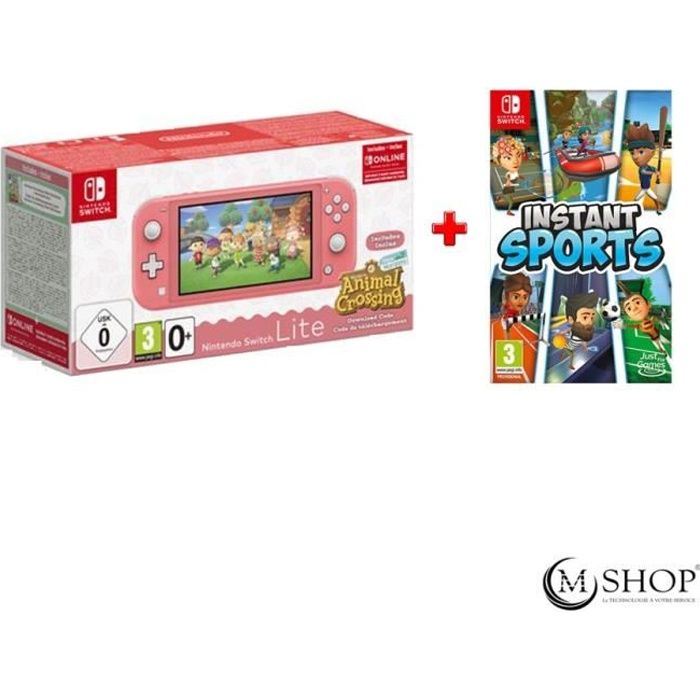 Nintendo Switch Lite (Coral) Animal Crossing: New Horizons Pack + NSO 3  months console de jeux portables 14 cm (5.5) 32 Go Écran tactile Wifi  Corail - Nintendo