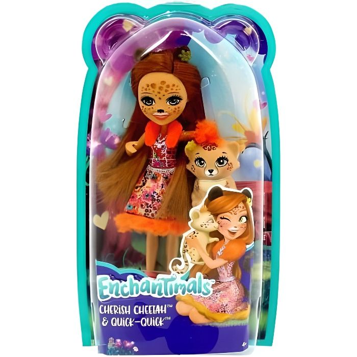 Coffret Enchantimals Poupee Cherish Cheetah Quick Quick Le Leopard Figurine 15cm Avec Animal Mini Poupee Achat Vente Poupee Cdiscount