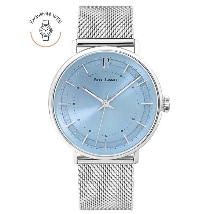 Montre Homme Quartz Cadran Bleu Bracelet Acier Inox - Étanche 3ATM, Style Luxe