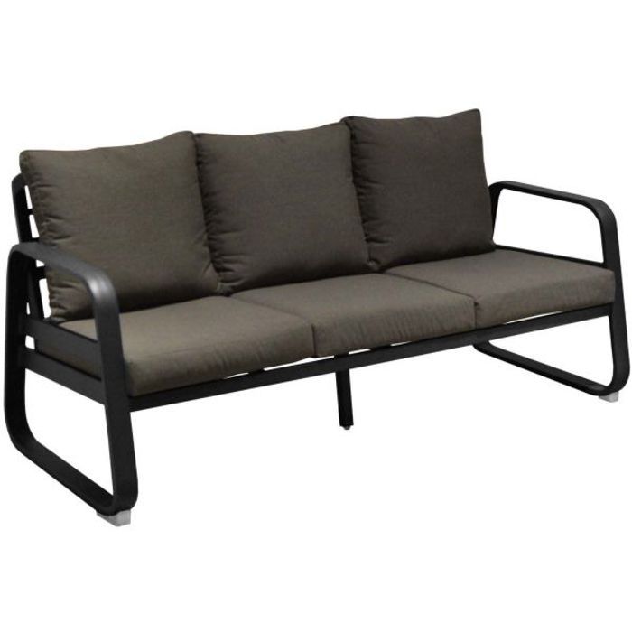 Canapé extérieur 3 places en aluminium Tonio Graphite Cdiscount Jardin