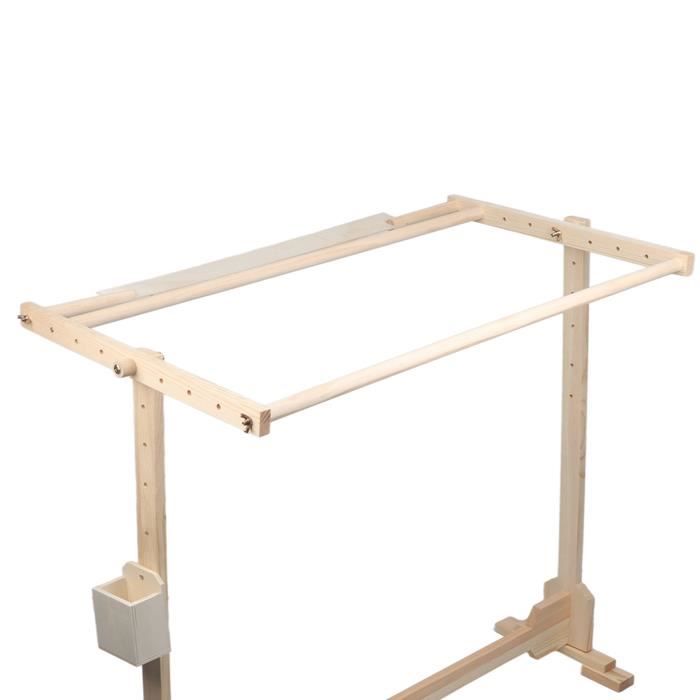 Cadre Broderie Point De Croix 23 Cm – Lin écru, Motif Rose, Fait Main En France
