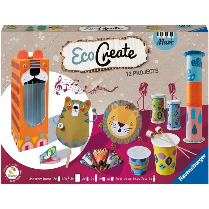 EcoCreate Eco-responsable Recyclage Jouets Fabrication objets Loisir créatif Dès 6 ans 20229 Ravensburger
