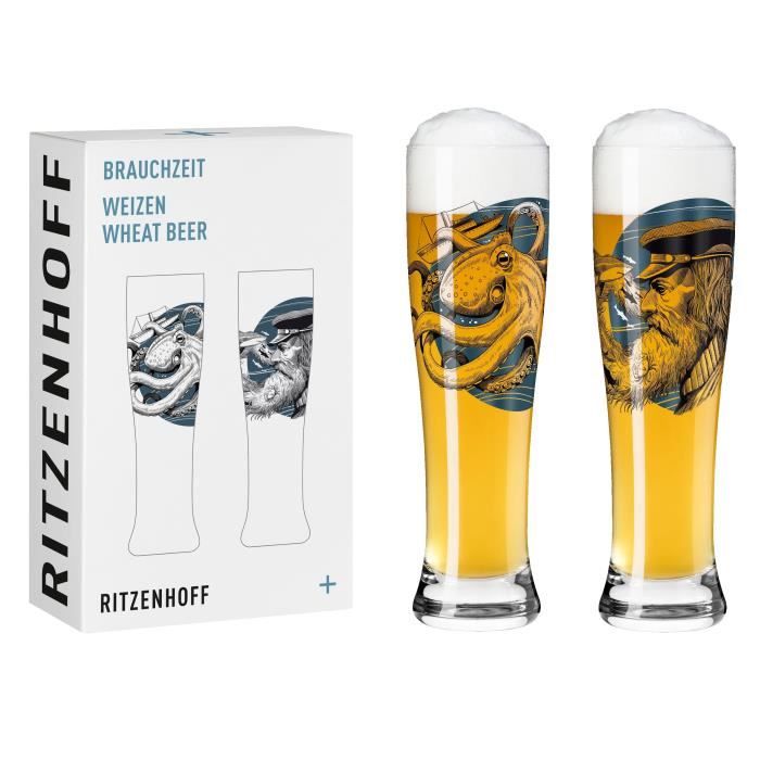 Lot De 2 Verres à Bière Heineken Silver 591ml - Design Argenté Avec Logo - Cadeau Parfait Pour Amateurs De Bière