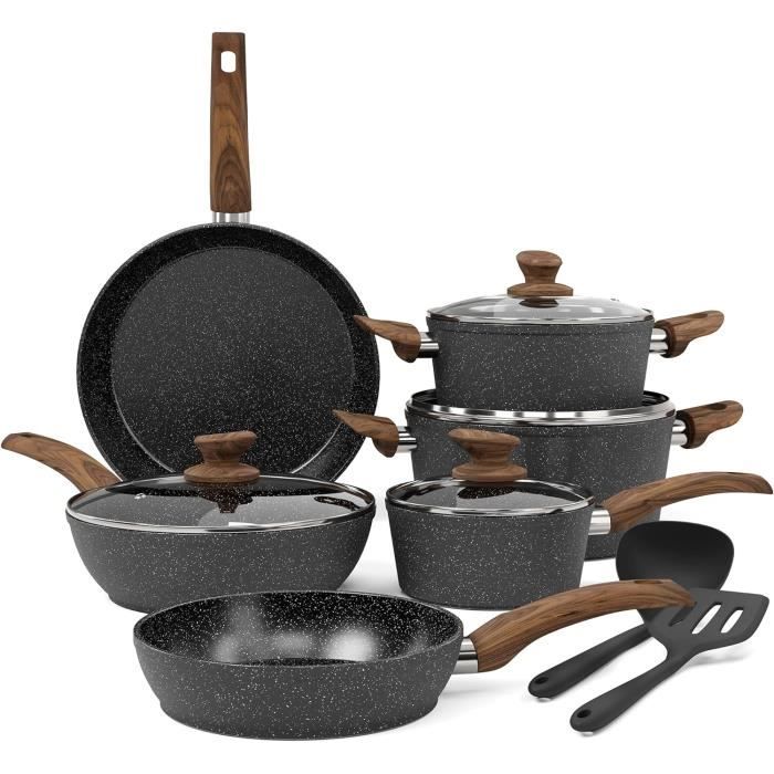 Kitchen Academy Lot Poele Et Casserole Induction, Set Poele Et Casserole Induction 12 Pièces