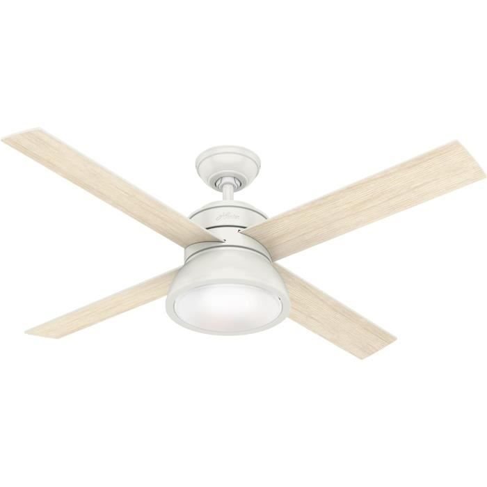 Ventilateur De Plafond Westinghouse Pierre 132cm Blanc Avec Télécommande Et Lumière LED