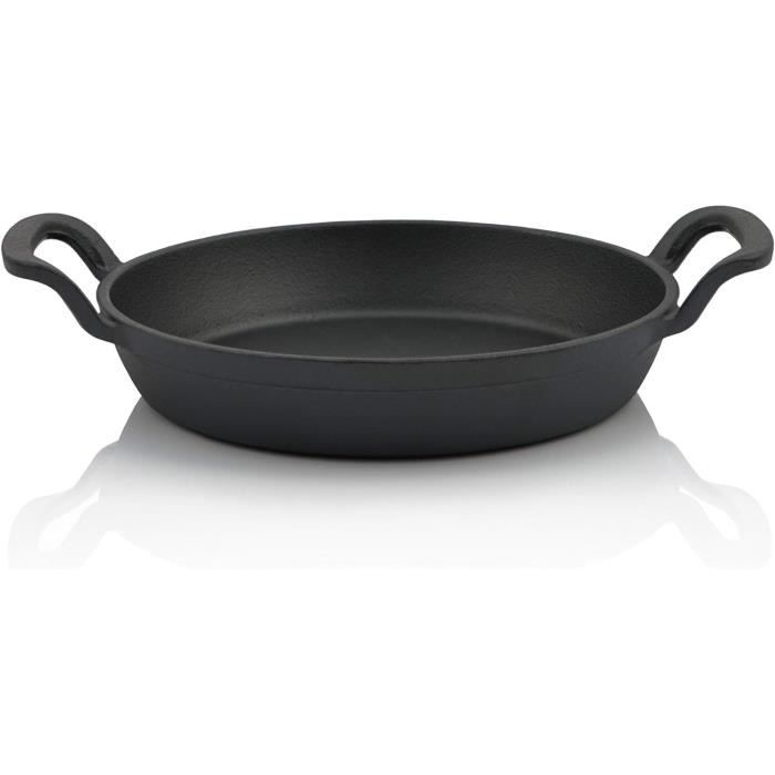 Poêle En Fonte 20 Cm – Sans Revêtement, Poignée En Bois Amovible – Compatible Gaz, Induction, Four – Naturellement Antiadhésive Après Culottage
