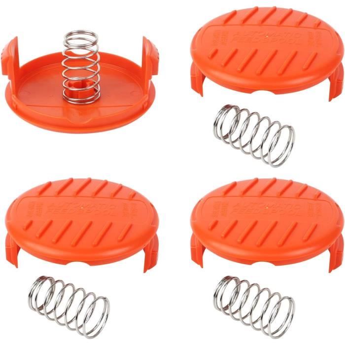 4 Pièces Capuchon De Bobine Tondeuse Avec Ressorts - Compatible Black Decker RC-100-P Et Autres Modèles
