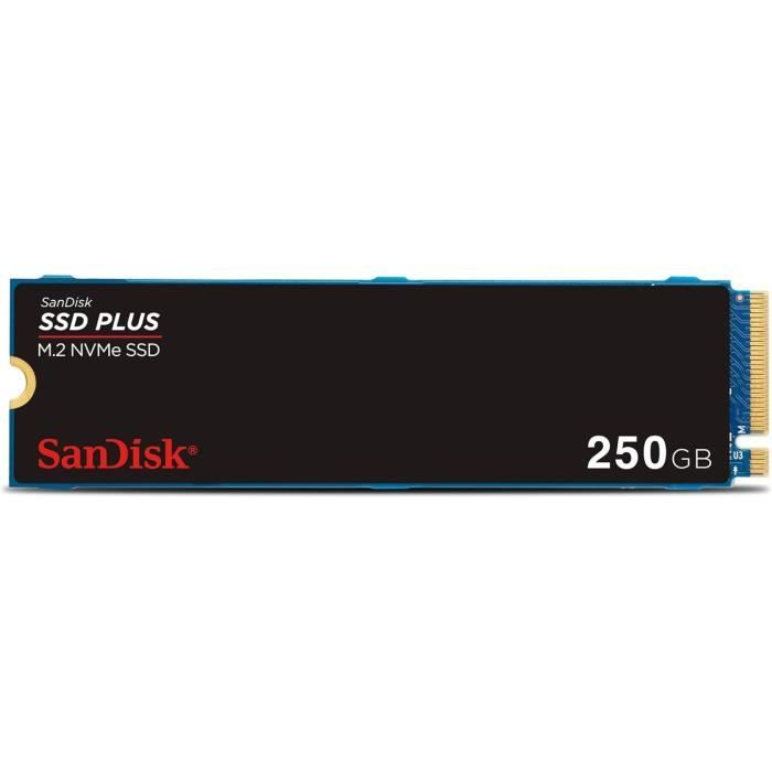 SSD - SANDISK - SSD Plus 250 Go - M.2 2280 - PCIe Gen3 NVMe - 3200 MB/s