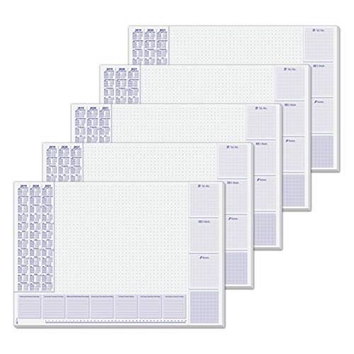 SIGEL Weekly Planner Desk Pad - A2 Size (59.5 X 41 Cm) Paper Desk Mat With 3-Year Calendar, 52 Sheets - Made In Germany, White & Grey Design