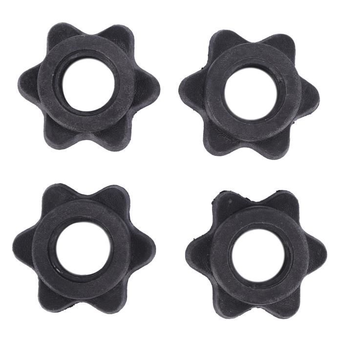Lot De 6 Attaches Haltères 25 Mm Antidérapantes Ruikcoll - Écrous Hexagonaux Plastique Noir