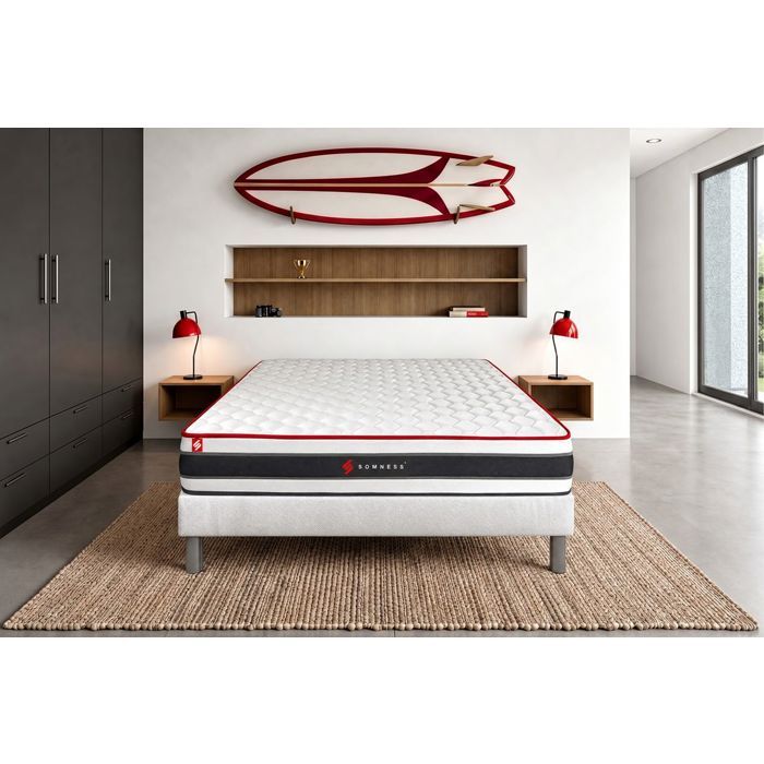 Matelas 200x200 Energy - Ressorts ensach&eacute;s - 22 cm - Ferme