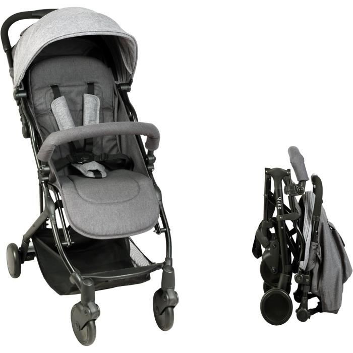 Bambisol Poussette Canne Compacte YUKO Des la Naissance Pliage 1 main Garde corps Tissu Polyester Recycle Gris Chine Eco64 Cdiscount Puericulture Eveil bebe