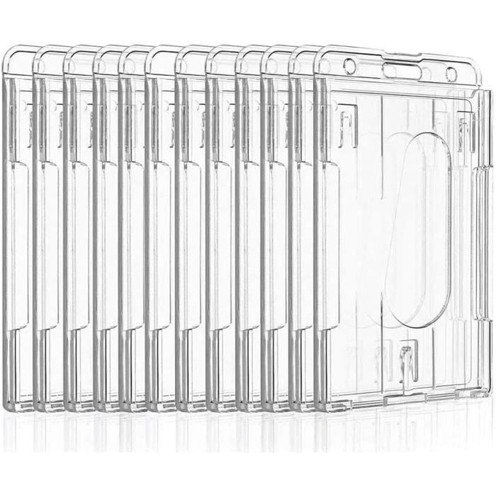 100 Porte-badges Transparents - Format 90 X 56 Mm - Avec épingle, étanches - Pour Bureau, école, Conférences - 9