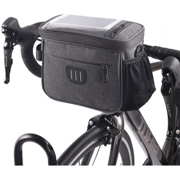 Sacoche Vélo Guidon Étanche Sac de Cyclisme écran Tactile Support Téléphone Sac à Bandoulière Amovible Bande