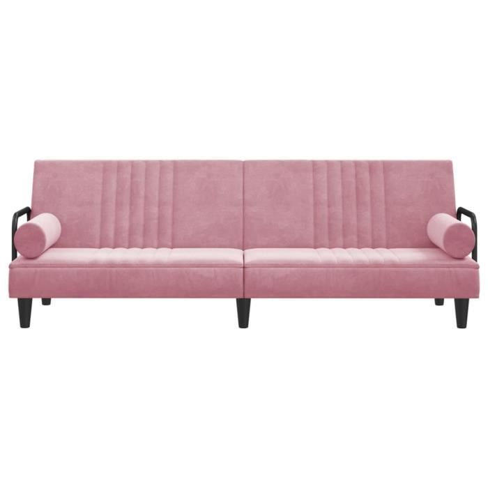Canapé-lit avec accoudoirs rose velours - SURENHAP - LIU2256