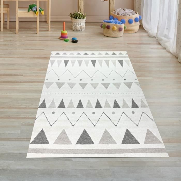 Tapis Enfant Rond Football 3D - 120 Cm - Noir Et Blanc - Doux Et Ludique Pour Chambre Ou Salle De Jeux