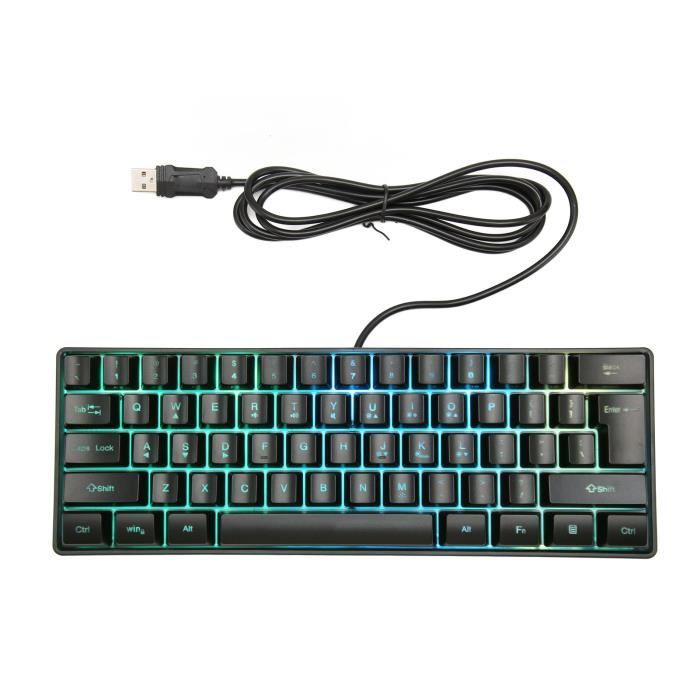TMISHION clavier RVB Clavier de Jeu Mécanique à 60% Clavier Mécanique à Rétroéclairage RVB à 61 informatique dordinateur