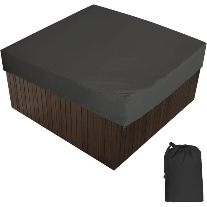 Housse De Protection Carrée Pour Spa Extérieur - Tissu Oxford 210D Imperméable Et Anti-UV - Plusieurs Tailles (210x210x30cm Café)
