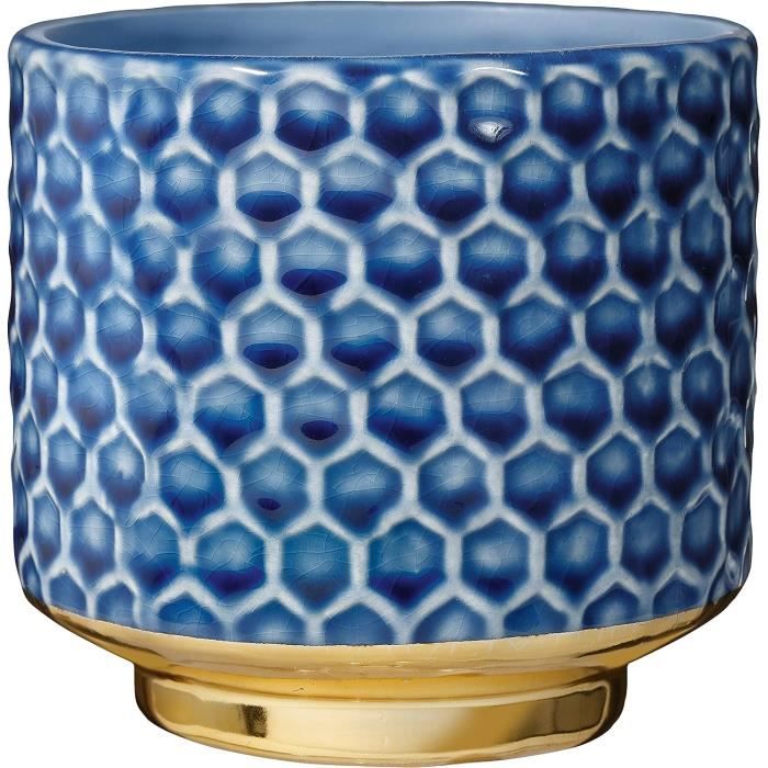 Vase En Céramique Bleu 20cm - Design Haut Décoratif Pour Maison, Fêtes Et Centres De Table De Mariage