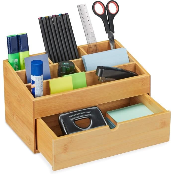 Tiroir Coulissant Pour Bureau - Organiseur Ultraplat à Fixer Sous Le Plan - 85x18,5 Cm - Blanc Avec Insert - 8