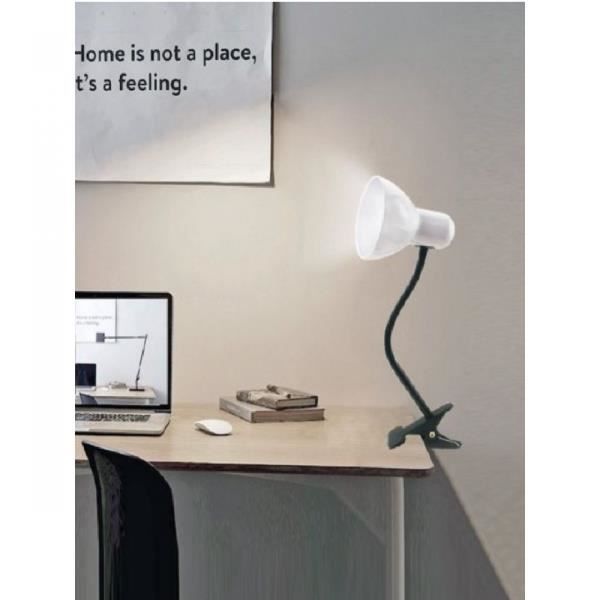 Lampada Da Scrivania Con Pinza - Braccio Regolabile, Attacco E27, Per Lettura E Ufficio, Nera - Foto 13