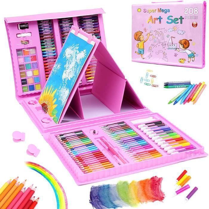 208 Sets de Dessin avec Chevalet,Coloriage kit dessin Enfant, Art Set