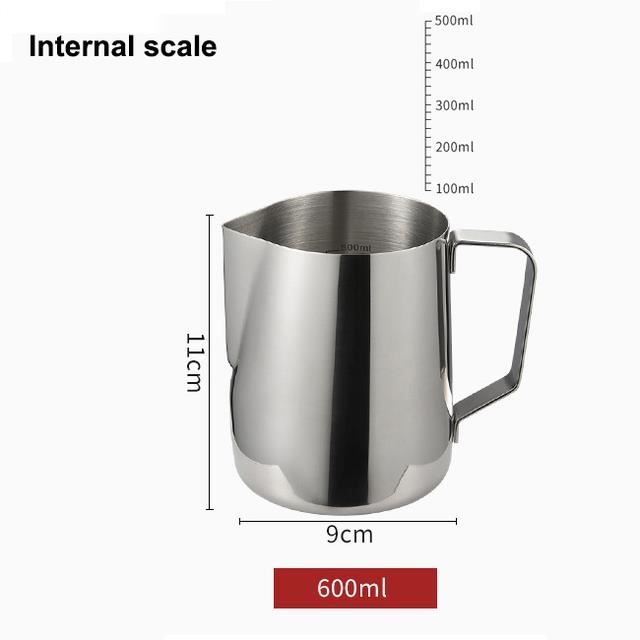 Kit Art Café : Pichet à Lait Inox 600 Ml, Pochoirs, Stylo Latte, Tamis Cacao - Pour Barista Amateur, Cappuccino, Latte