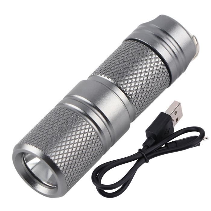 Zerone lampe de poche porte-clés Mini lampe de poche LED rechargeable USB  portable lampe torche de poche porte-clés (gris) - Cdiscount Bricolage