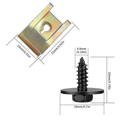 U-Clips Et Vis Kit Universal Metal, Lot De 40 Écrous Et