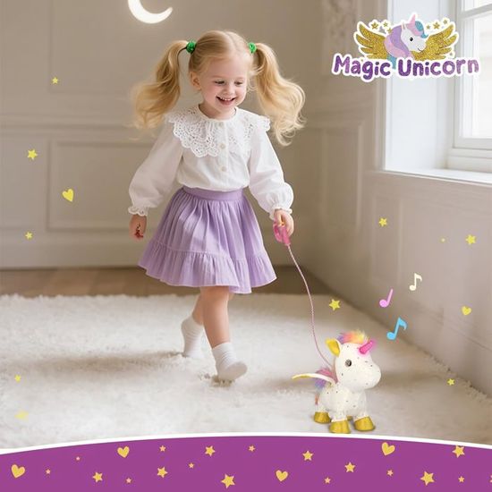 Licorne Télécommandée YH YUHUNG – Corne Lumineuse Et Ailes Mobiles – Animal Électronique Interactif – Cadeau Enfant Fille Et Garçon