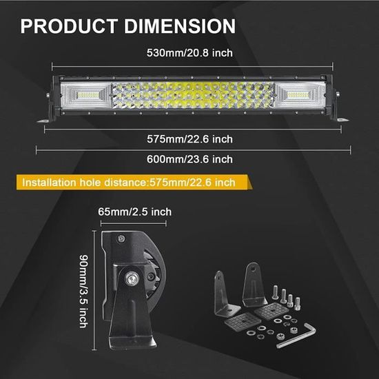 RIGIDON Phares LED 9 Pouces 294W - Lot De 2 Pour 4x4, Camions, Bateaux - 6000K Blanc, IP67