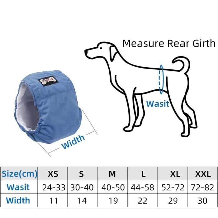 Lot De 3 M Couches Pour Chiens Mâles Lavable, Très Absorbantes Couches De Chien, Réutilisables Bandes Ventrales Pour Chiot, Pantalons D'Incontinence