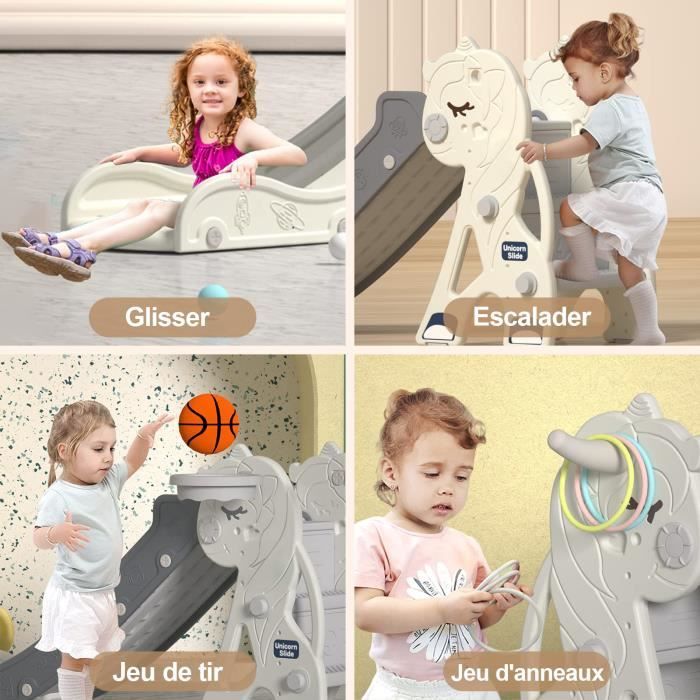 Toboggans pour enfants pliable avec panier de basket, machine à musique -  Jeu intérieur/extérieur Enfant - Dès 2 Ans - Cdiscount Jeux - Jouets