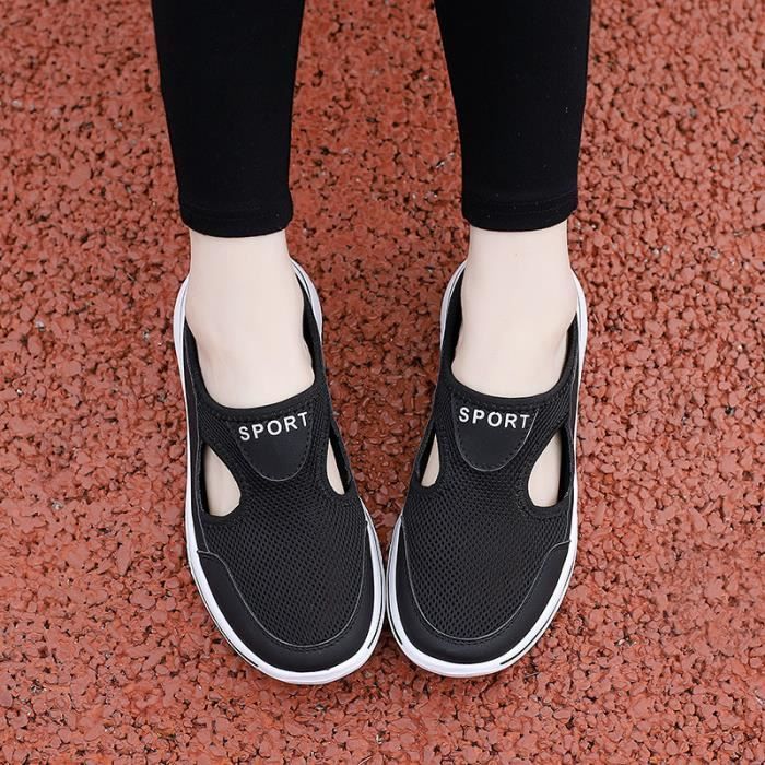 Mode Sandales d ete pour Femmes Sandale Chaussures Plateforme Femme Randonnee Sandales Plein Air Sport Athletique nu pieds Noir Noir Cdiscount Chaussures