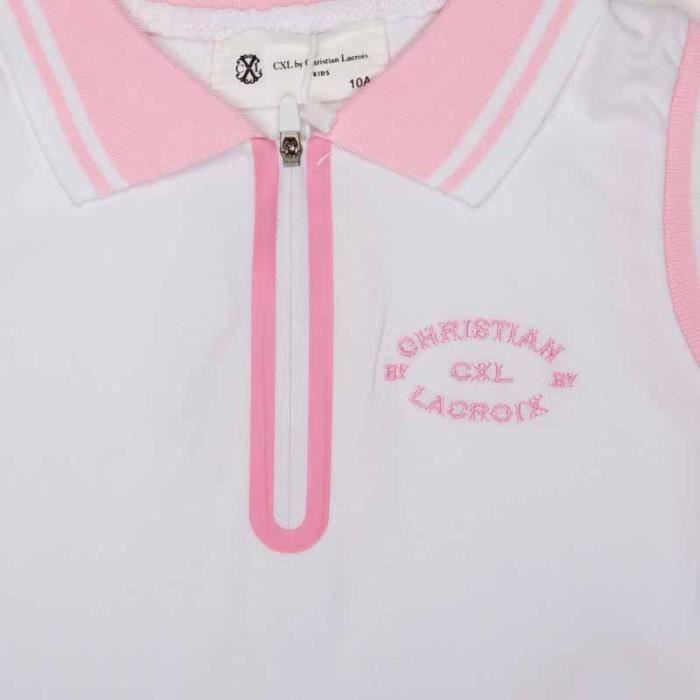 Robe blache et rose sans manches col polo Enfant CXL BY CHRISTIAN LACROIX Blanc Cdiscount Pret a Porter