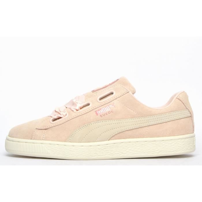 Puma Heart Baskets Suede Femmes Rose Cdiscount Chaussures