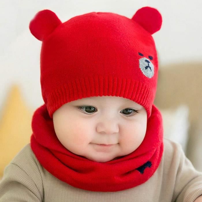 Bonnet Bébé Fille Hiver 0-12 Mois Tricotés Bonnet Bébé Garçon Naissance  Chaud Mignon Écharpe Bébé Fille Automne Ensemble Bébé @M299 - Cdiscount  Prêt-à-Porter