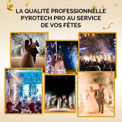 Jets De Scène Pyrotech PRO - 5 Unités | Sans Odeur, Sans Fumée | Étincelles Froides | Catégorie F1 | Pour Mariage & Événements Intérieurs