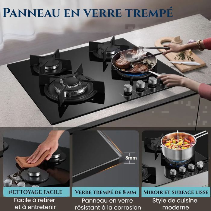Plaque de cuisson Gaz, plaque gaz encastrable, 4 foyers,Table Gaz,L60 — free download