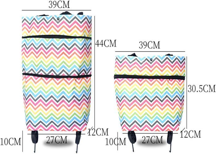 Chariot De Courses Pliable Chariot Pliable Pliant Sacs Shopping Avec Roues Tissu Oxford