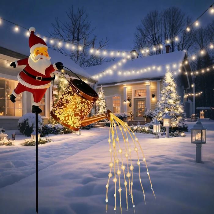 Decoration Noel Exterieur Solaire Arrosoir Père Noël LED IP65 Jardin
