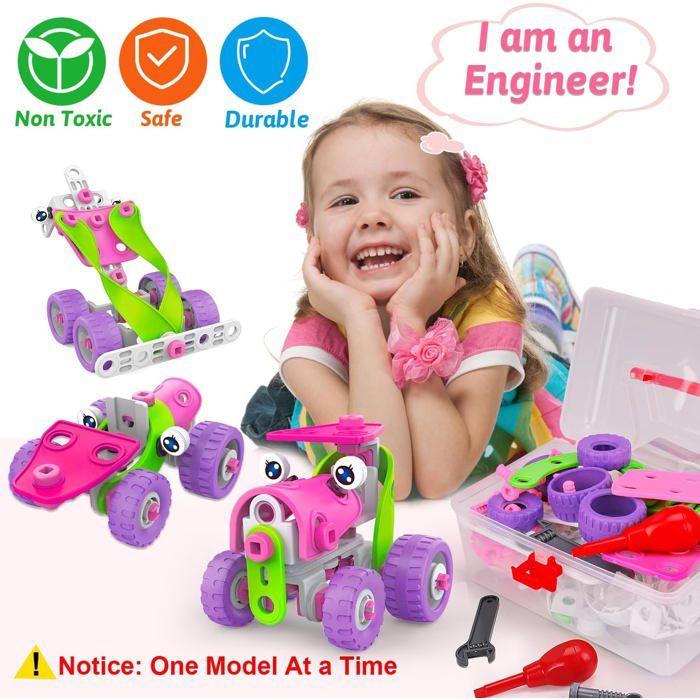 Jouet Enfant 3 4 5 6Ans Garcon Fille,Jeux de Construction Enfant Cadeau 3 4 5 6Ans,Jouet Garcon Fille 3-6Ans avec Boîte de Rangement - Jeux - Jouets