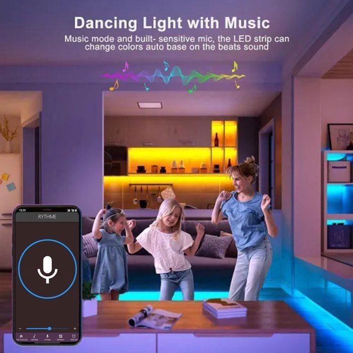 Ruban LED 20m RGB Bluetooth - Bande Lumineuse 2x10m Contrôlable Par App Et Télécommande Pour Chambre Et Gaming