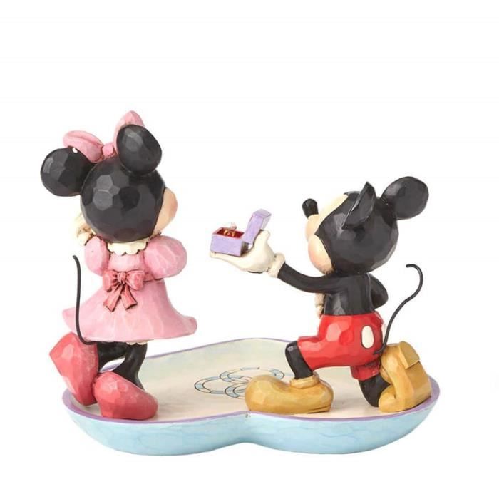 Disney Boule à Neige Mickey & Minnie Statue résine 15cm