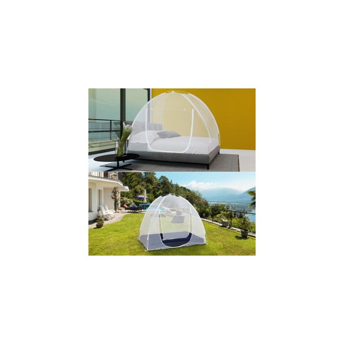Moustiquaire pop-up pour lit double, L79 x l71 x H59, double porte