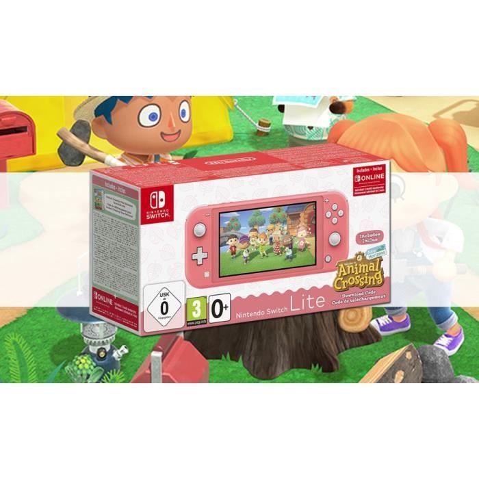 Switch Lite + Animal Crossing: New Horizons Pack + NSO 3 months (Limited) -  Console de jeux portables 14 cm (5.5') 32 Go Écran tactile Wifi, Corail